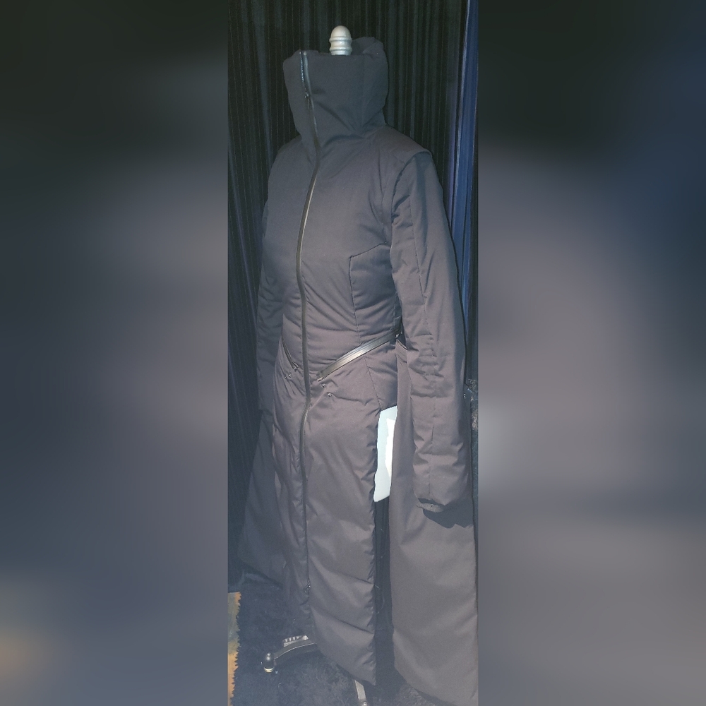 Yohji Yamamoto Y3 black 3 in 1 quilted puffer maxi coat vest and jacket